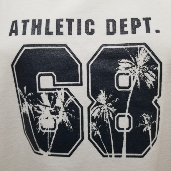 Industrial Exchange shirt XL Athletic Dept. 68 palm tree graphic ringer VINTAGE - Picture 6 of 13